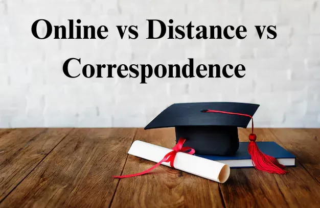 What is the difference between Online, Open, Distance and Correspondence Degree?