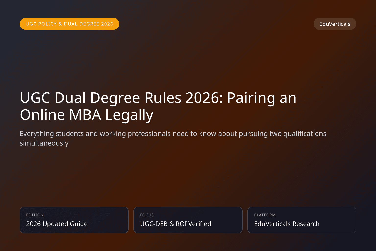 UGC Dual Degree Rules 2026: How to Legally Pair an Online MBA with a Full-Time Degree or Job